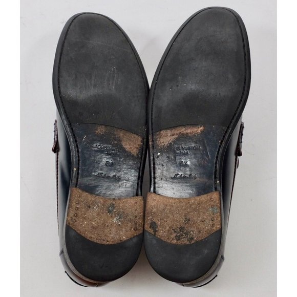 Louis Vuitton 8.5 / US 9.5 navy leather shoes loafers - Picture 8 of 9